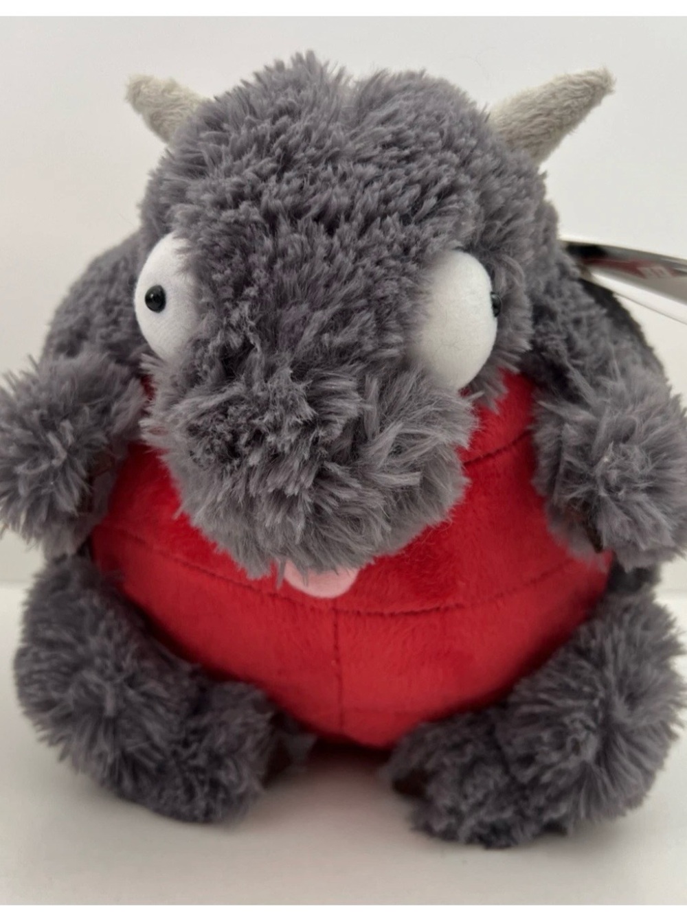2016 Bad Dragon Duke The Dragon 8" Plush Gray Red Round RARE Stuffed Animal NWT - Picture 2 of 16